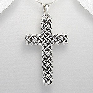 Sterling Silver Braided Celtic Cross